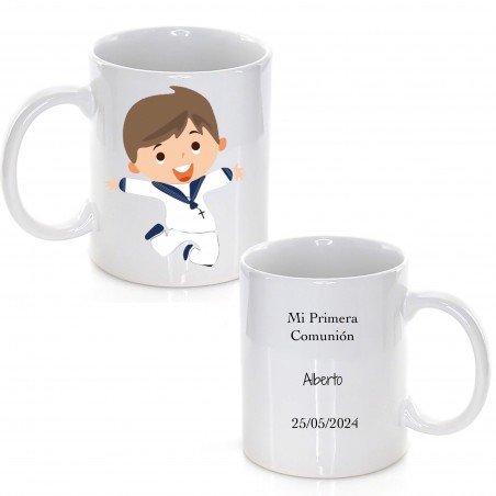Taza Niño Comunión Personalizada con Texto y Nombre