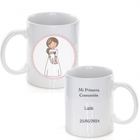 Taza Comunión Niña Personalizada con Frase y Nombre