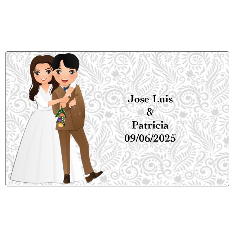 Adhesivo para Boda Personalizado con Nombres y Fecha Adhesivo para Boda Personalizado con Nombres y Fecha