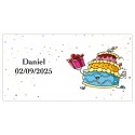 Adhesivo para Cumpleaños Personalizado con Nombres y Fecha