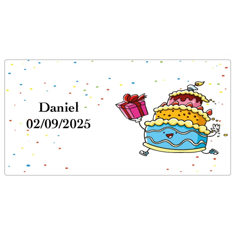 Adhesivo para Cumpleaños Personalizado con Nombres y Fecha Adhesivo para Cumpleaños Personalizado con Nombres y Fecha