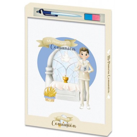 Libro de Comunión para Huella y Foto con Bolígrafo y Tampón