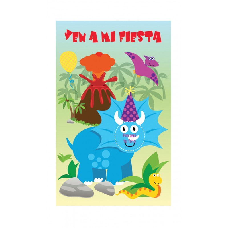 Blister de 8 Invitaciones de Fiesta Dinosaurio Blister de 8 Invitaciones de Fiesta Dinosaurio