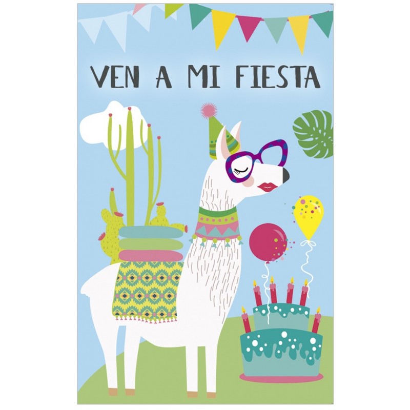 Pack de 8 invitaciones para fiestas de cumpleaños