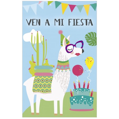 Pack de 8 Invitaciones Para Fiestas de Cumpleaños