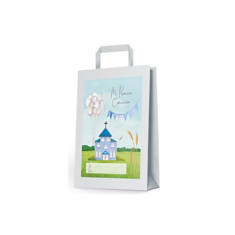 Bolsa grande comunión iglesia azul