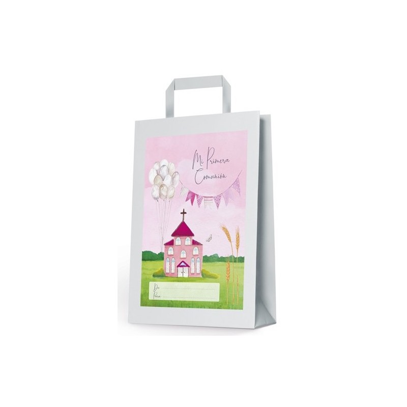 Bolsa mediana comunión iglesia rosa