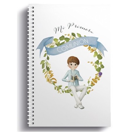 Libreta Pequeña de Anillas Niño Comunión Sentado