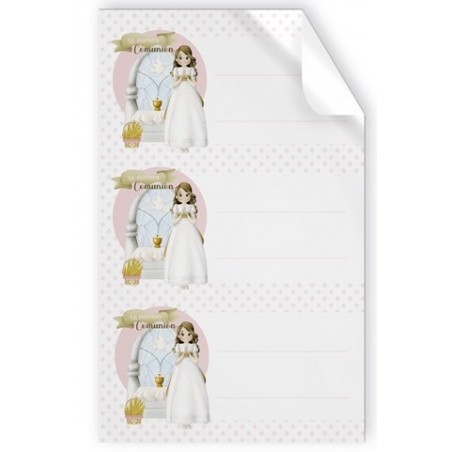 Pack de 9 Adhesivos Niña Comunión en Altar