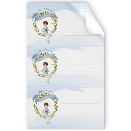 Pack de 9 Adhesivos Niño Comunión Sentado