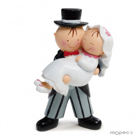 Figura de tarta pit&pita novia en brazos