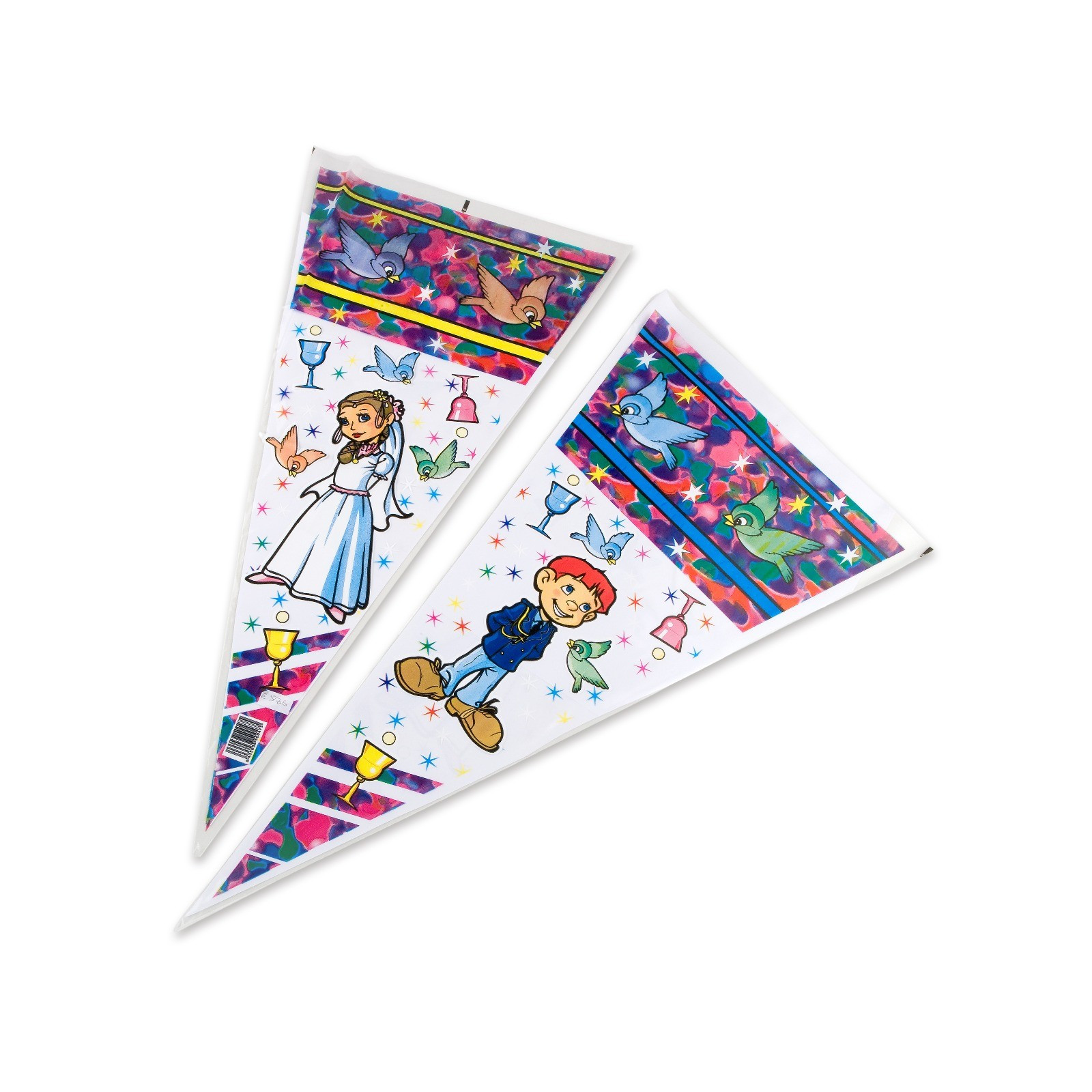 Pack de 100 bolsas comunión niño niña 25x50cm precio x 100u.