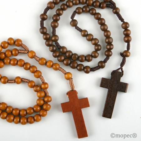 Rosario de Madera en Tonos Marrones Surtidos