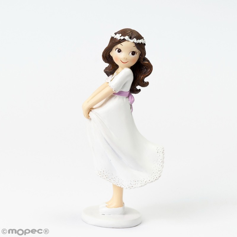 Figura de Tarta Primera Comunión Niña con Diadema Figura de Tarta Primera Comunión Niña con Diadema