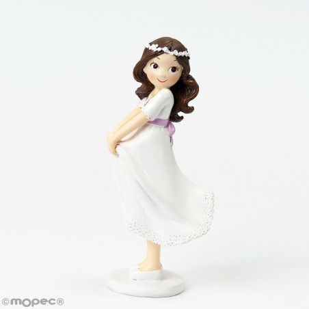 Figura de tarta primera comunión niña con diadema