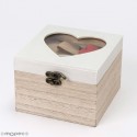 Caja de madera con 48 corazones para firmas