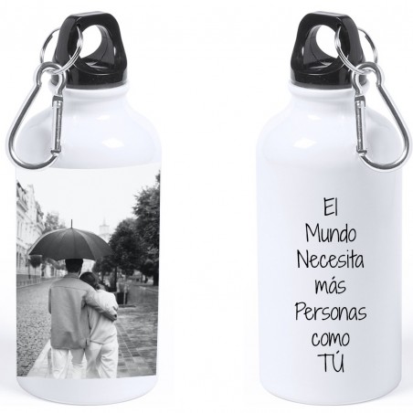 Botella personalizada con foto a todo color y texto