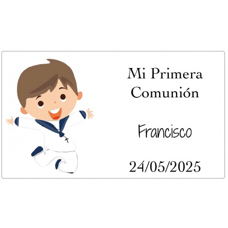 Plantilla para bidón personalizado comunión niño