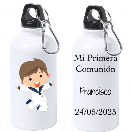Botella Niño Comunión Personalizada con Texto y Nombre
