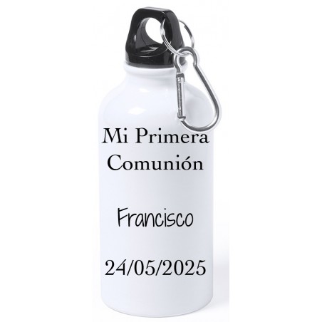 Botella niño comunión personalizada con texto y nombre