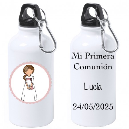 Botella Niña Comunión Personalizada con Texto y Nombre