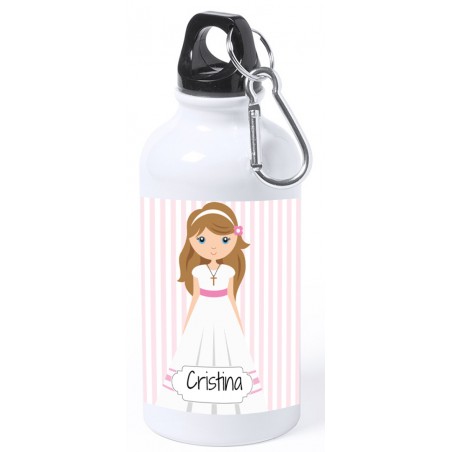 Botella personalizada niña comunión con nombre y dedicatoria