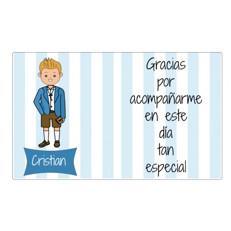 Plantilla Niño Comunión Fondo Celeste Para Bidón...