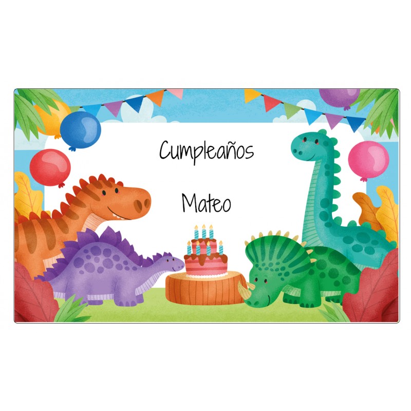 Plantilla para bidón de cumpleaños modelo dinosaurio