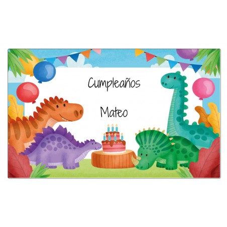 Plantilla para bidón de cumpleaños modelo dinosaurio