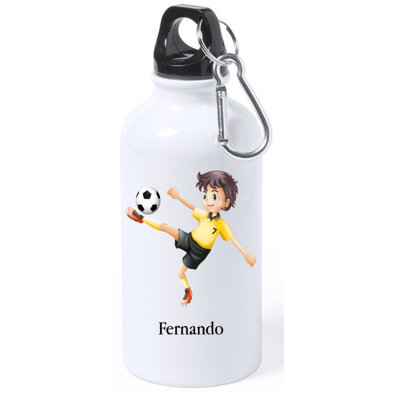 Bidón Blanco Niño Fútbol Personalizado con Nombre Bidón Blanco Niño Fútbol Personalizado con Nombre