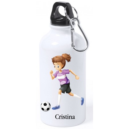 Bidón fútbol niña personalizado con nombre