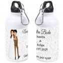 Botella personalizada con nombre de invitado o frase de agradecimiento nombre de los novios y fecha de la boda