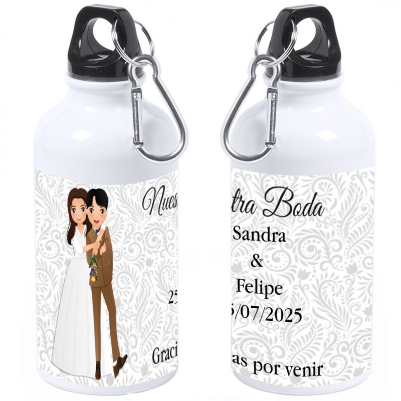 Botella Personalizada con Nombre de Invitado o Frase de Agradecimiento, Nombre de los Novios y Fecha de la Boda Botella Personalizada con Nombre de Invitado o Frase de Agradecimiento, Nombre de los Novios y Fecha de la Boda