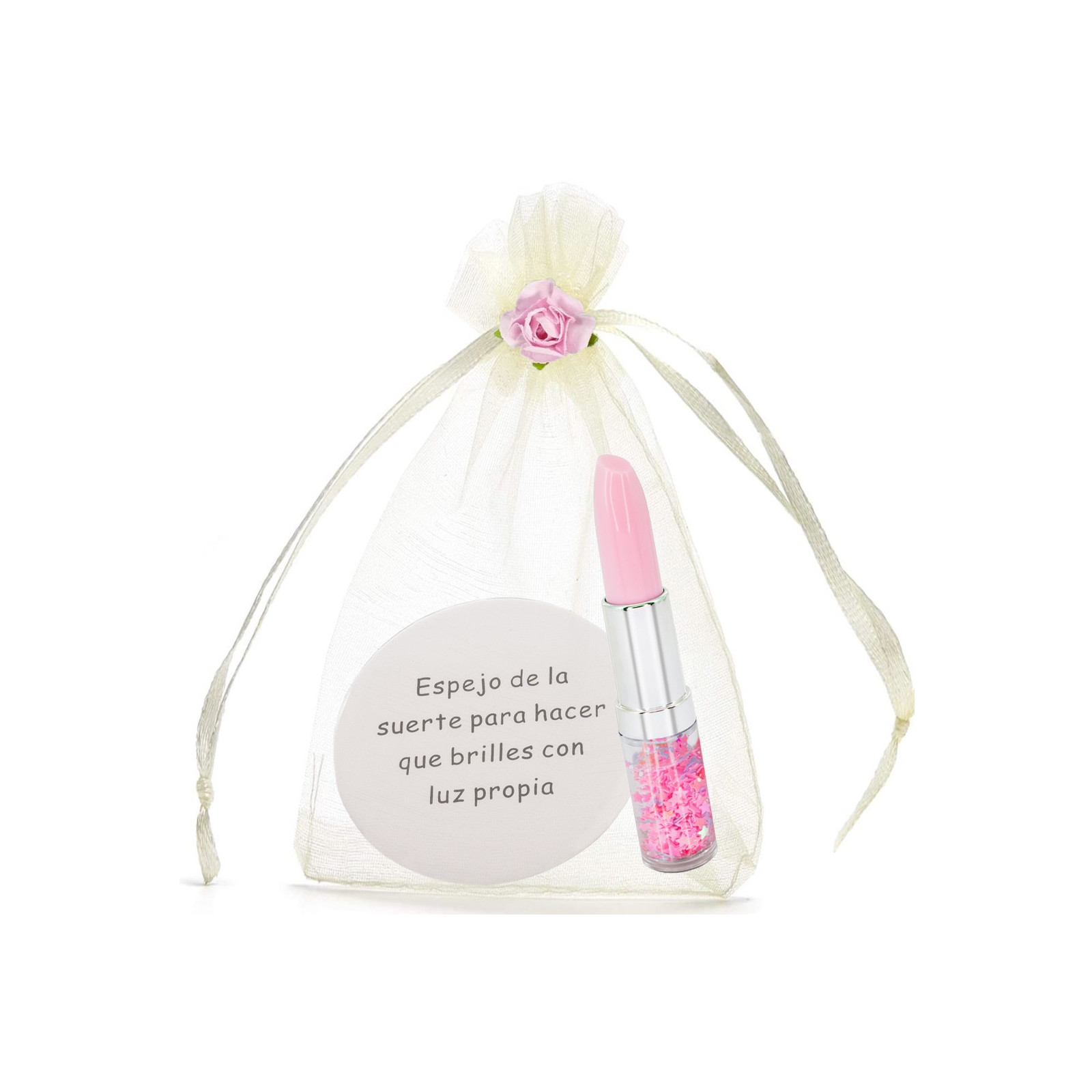 Detalles Invitados para Eventos Espejo con Frase y Bolígrafo Pintalabios