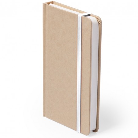Libreta personalizada con nombre de invitada y bolígrafo en bolsa de organza