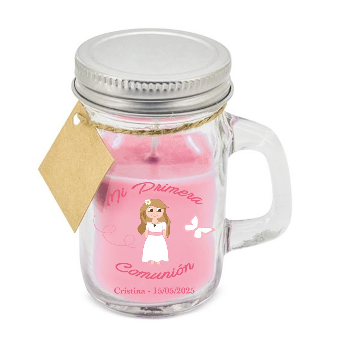 Recuerdos Comunión Niña Vela Aromática Personalizada