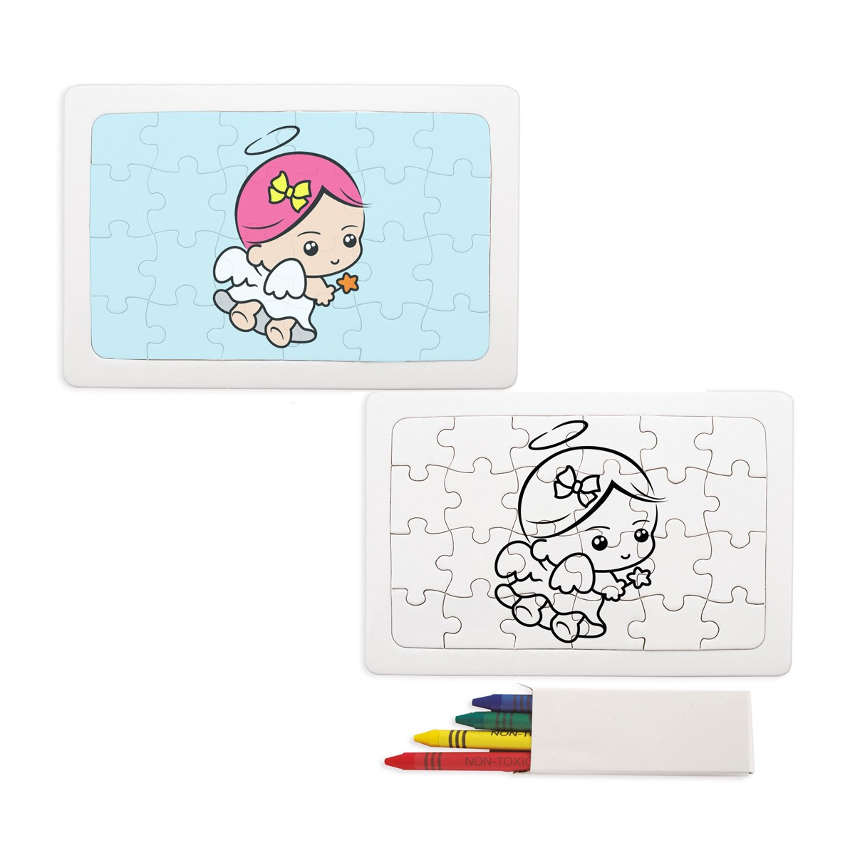 Puzzle para colorear niña angelita