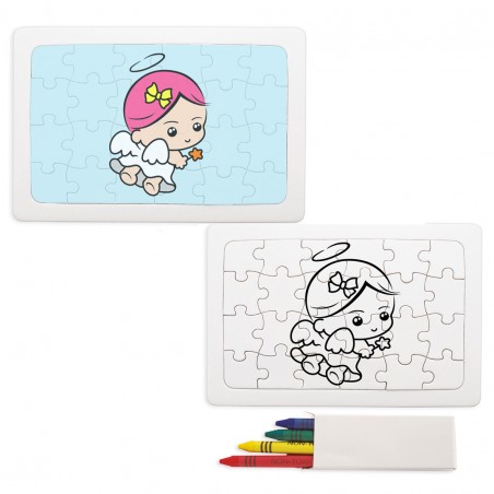 Puzzle para colorear niña angelita