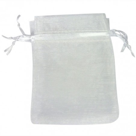 Vela aromática vainilla personalizada con adhesivo novios en bolsa de organza blanca