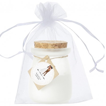 Vela Aromática Vainilla Personalizada con Adhesivo Novios...