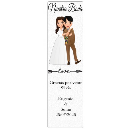 Marcapáginas Boda Personalizado con Nombre de Invitado,...