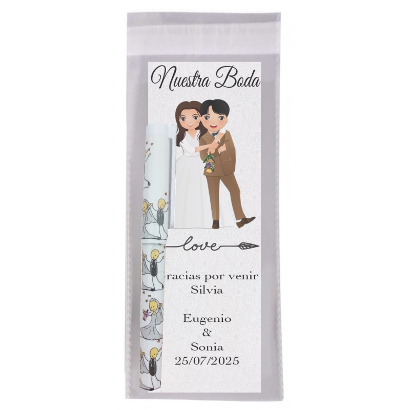 Marcapáginas con Nombre de Invitado y Frase de Agradecimiento con Bolígrafo Boda Presentado en Bolsa Transparente Marcapáginas con Nombre de Invitado y Frase de Agradecimiento con Bolígrafo Boda Presentado en Bolsa Transparente