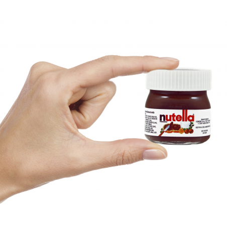 Nutella para comunión niño con cuchara en bolsa transparente personalizada con adhesivo