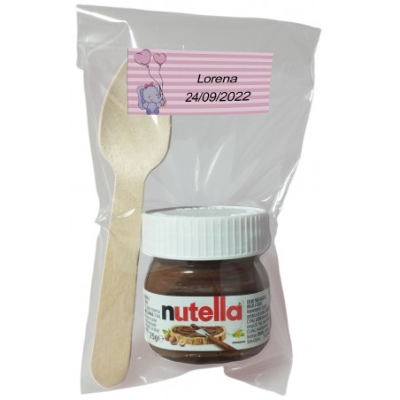 Nutella para Bautizo con Cuchara en Bolsa Transparente...