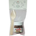 Nutella con Cuchara Presentada en Bolsa Transparente con Cartón Love Personalizado
