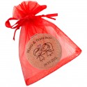 Espejo Personalizado para Boda con Nombre y Fecha Presentado en Bolsa de Organza Roja