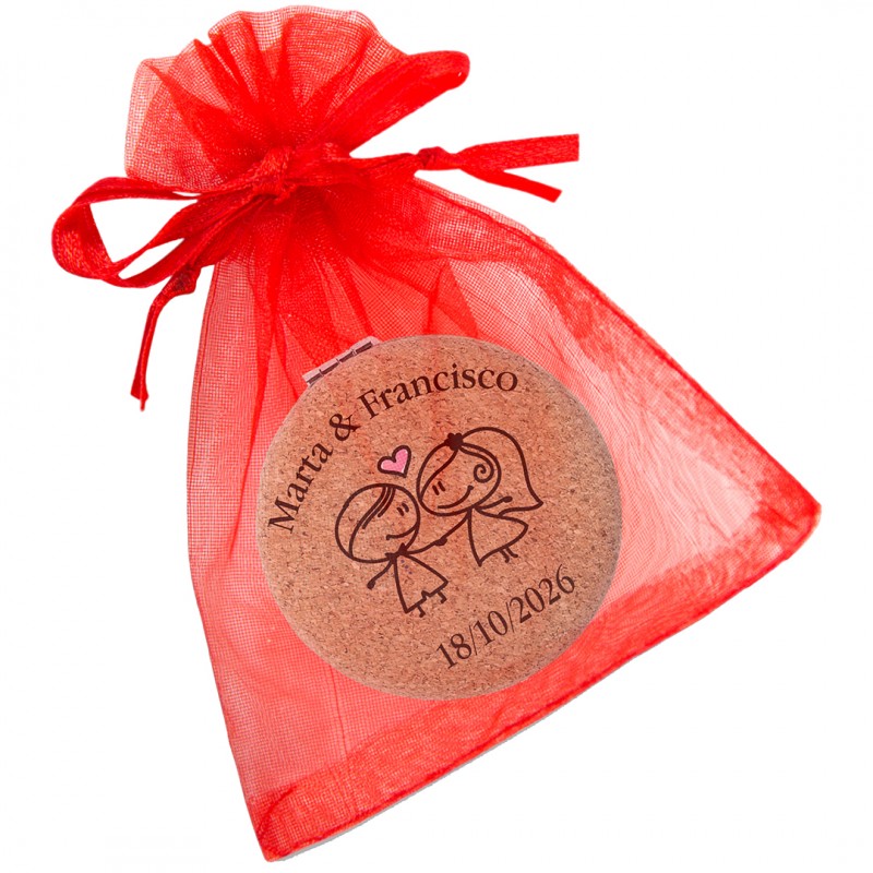 Espejo Personalizado para Boda con Nombre y Fecha Presentado en Bolsa de Organza Roja Espejo Personalizado para Boda con Nombre y Fecha Presentado en Bolsa de Organza Roja