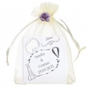 Posavasos Abridor Grabado para Boda en Bolsa de Organza