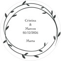 Adhesivo personalizado con nombre de invitado y novios