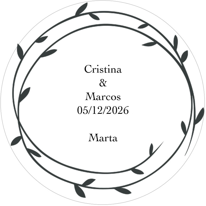 Adhesivo Personalizado con Nombre de Invitado y Novios Adhesivo Personalizado con Nombre de Invitado y Novios